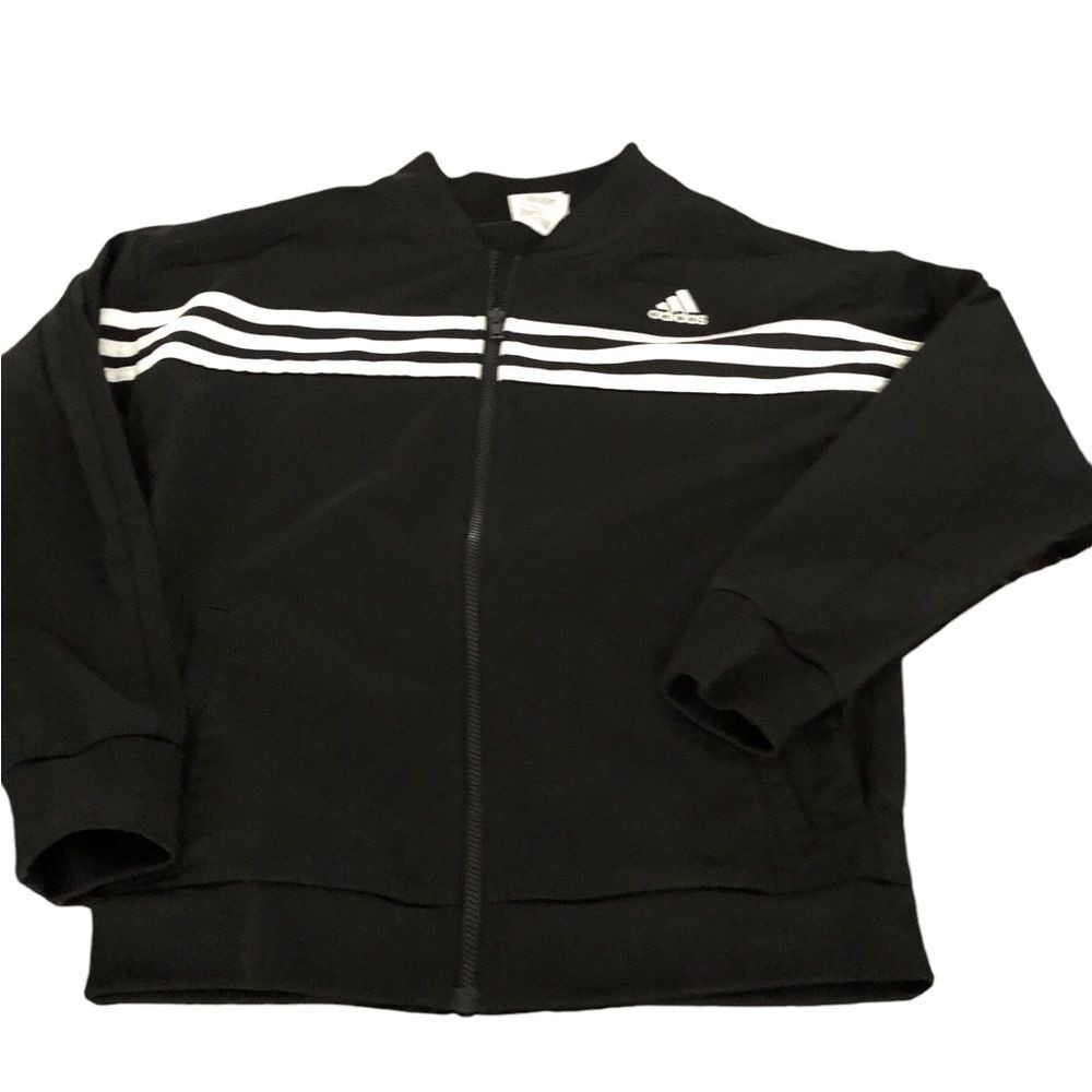 Adidas Youth M 10/12 Tricot Bomber Track Jacket BLACK/WHITE Zipper‎ Classic Coat